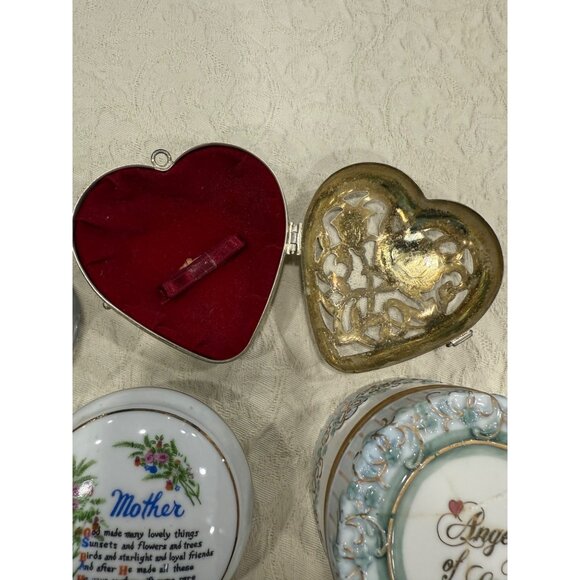 Vintage Trinket Boxes Set Of 5 Lenox, SFMB, Angel Of Love Mozart & Floral Design - Picture 10 of 16